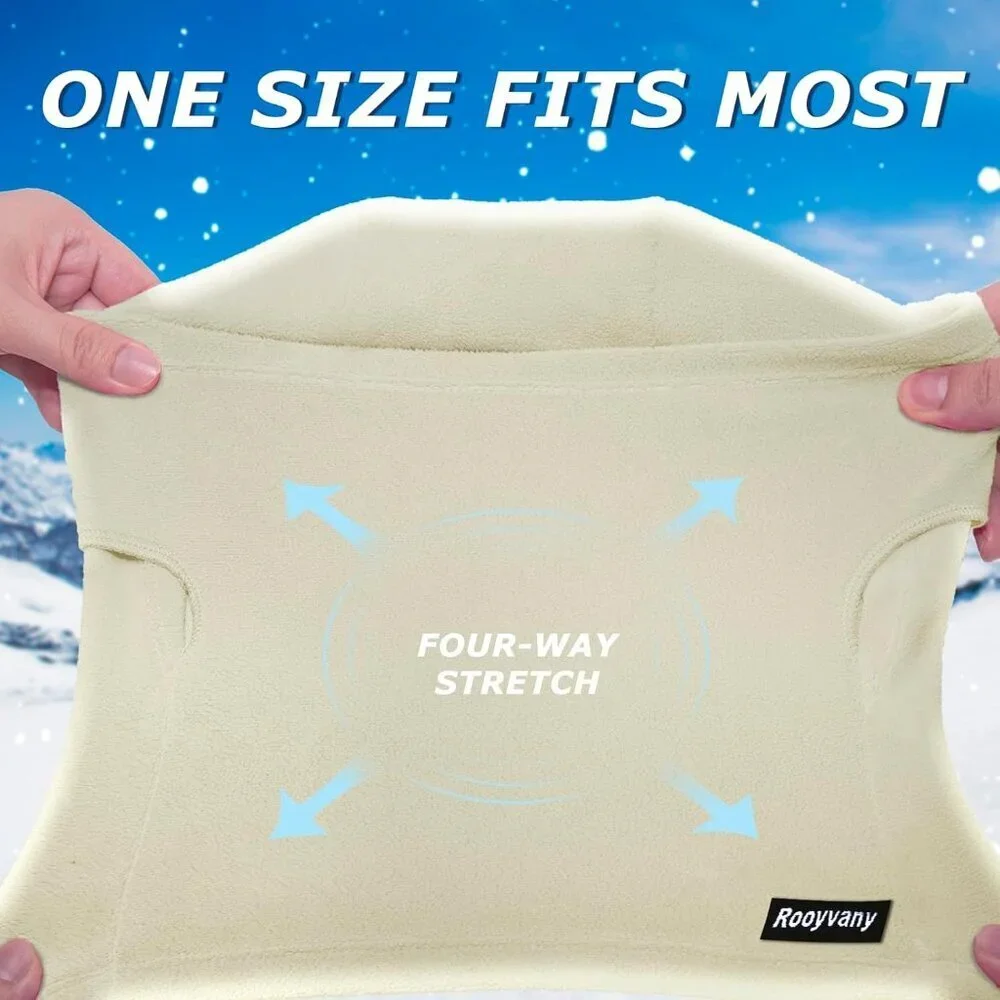 Women's White Balaclava Ski Mask Warm Windproof Lightweight Winter Face Mask